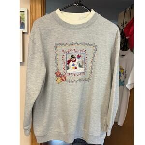 Vintage 1990s/Y2K Bobbie Brooks snowman sweatshirt Size Medium-Christmas